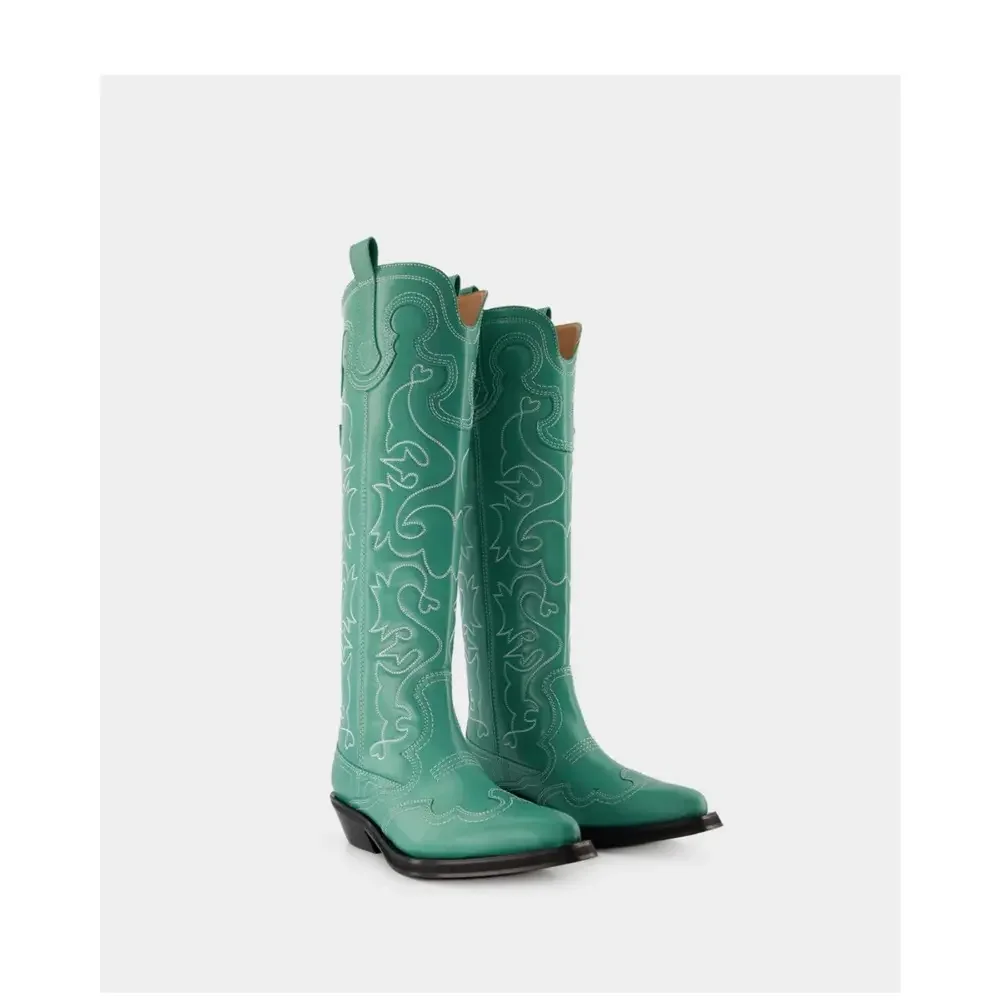 Green ganni western boots - Picture 1 of 3